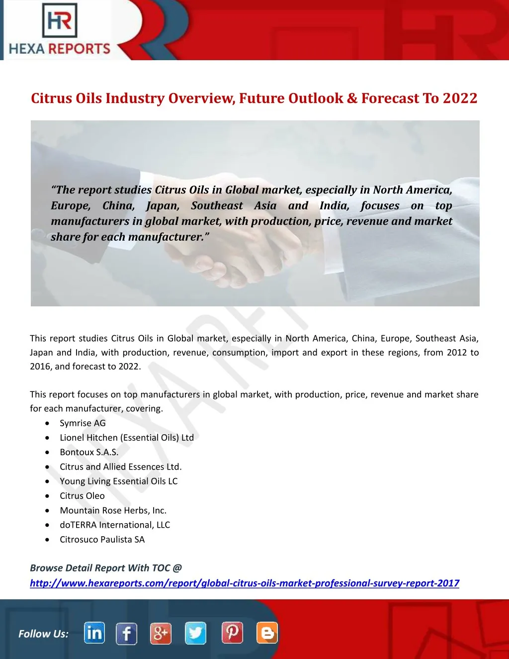 citrus oils industry overview future outlook