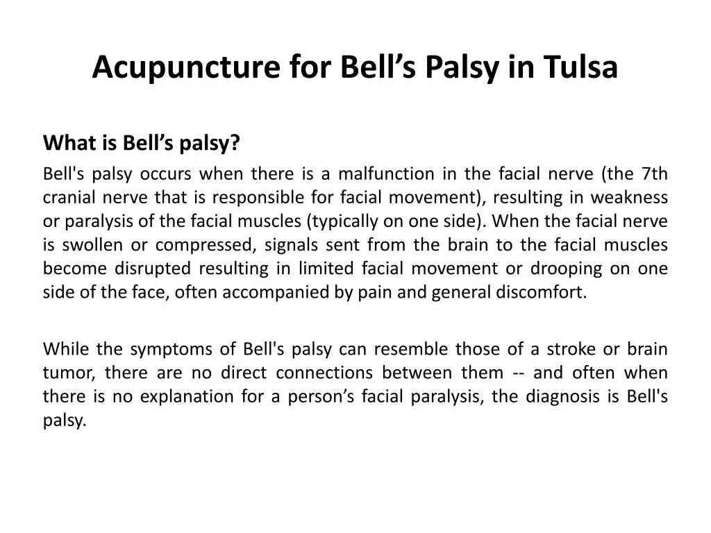 acupuncture for bell s palsy in tulsa