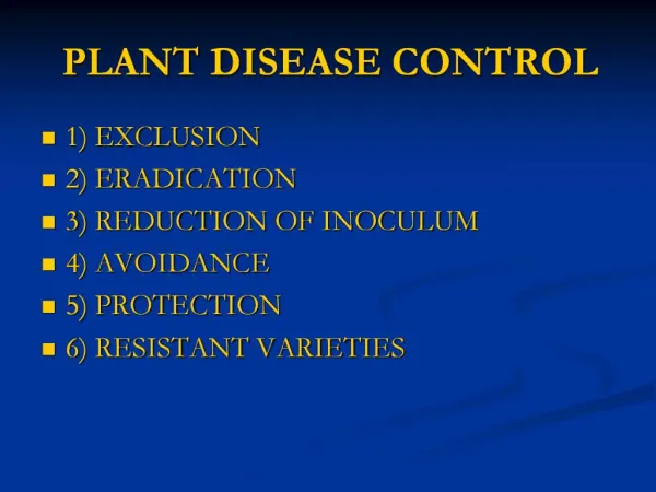 PLANT DISEASE CONTROL