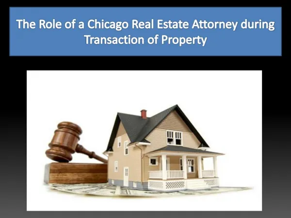 The Role of a Chicago Real Estate Attorney during Transaction of Property