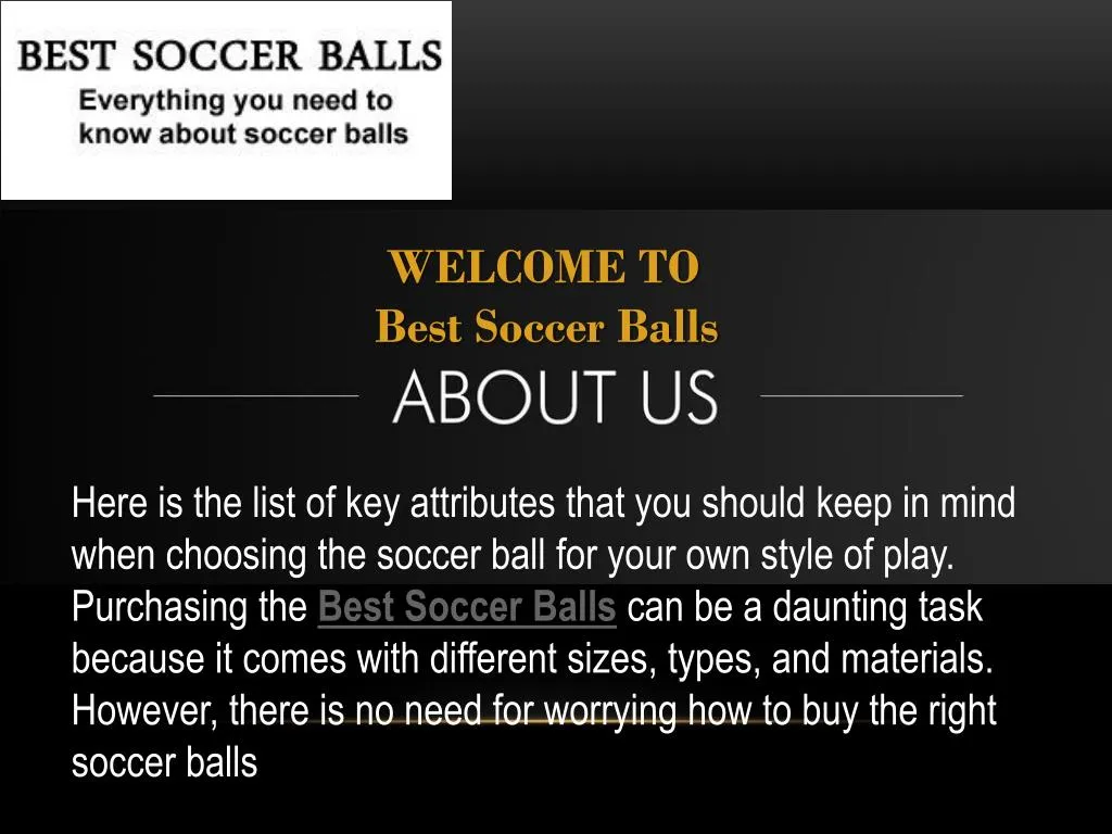 welcome to best soccer balls