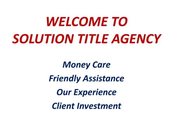 Solution Title Agency