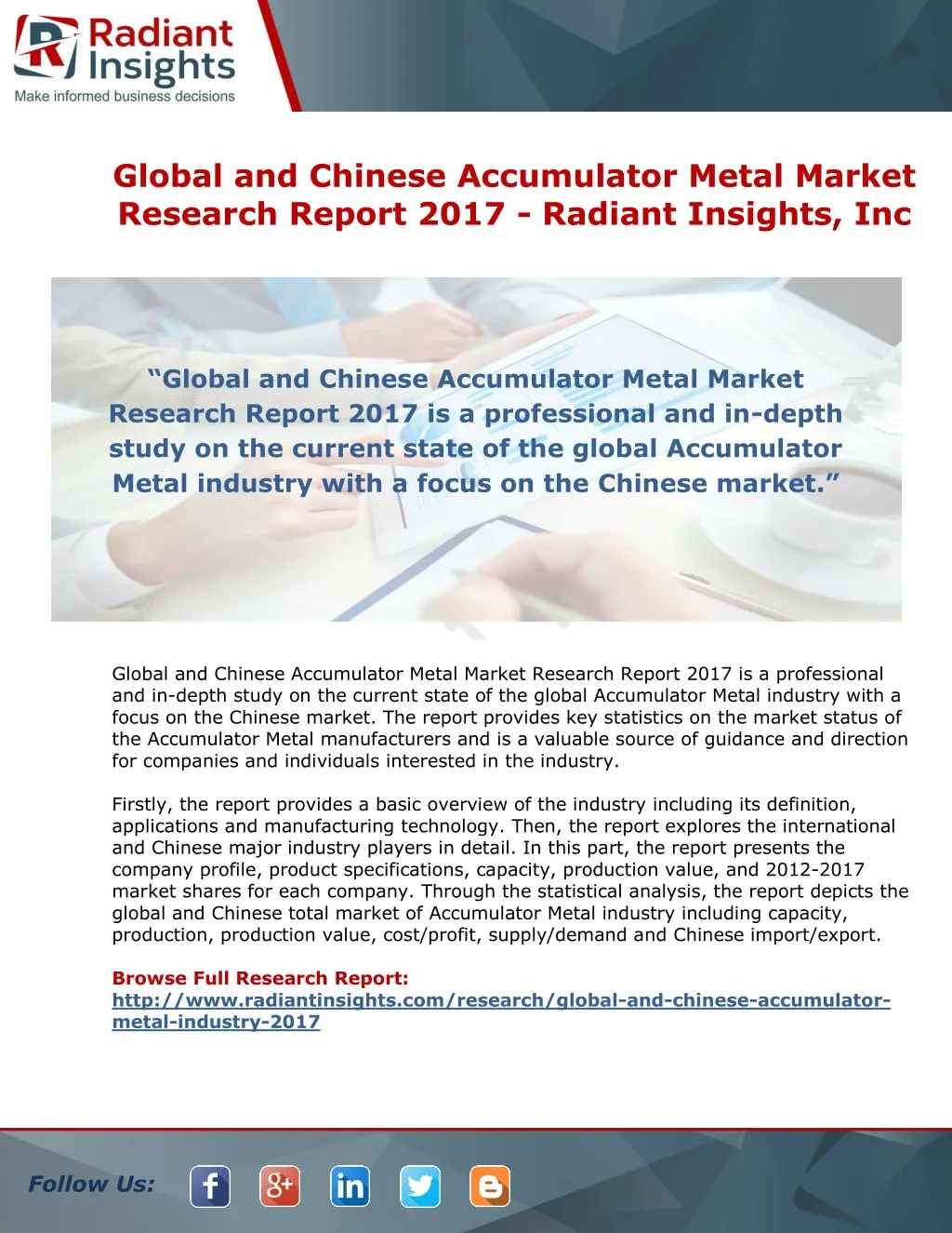 global and chinese accumulator metal market