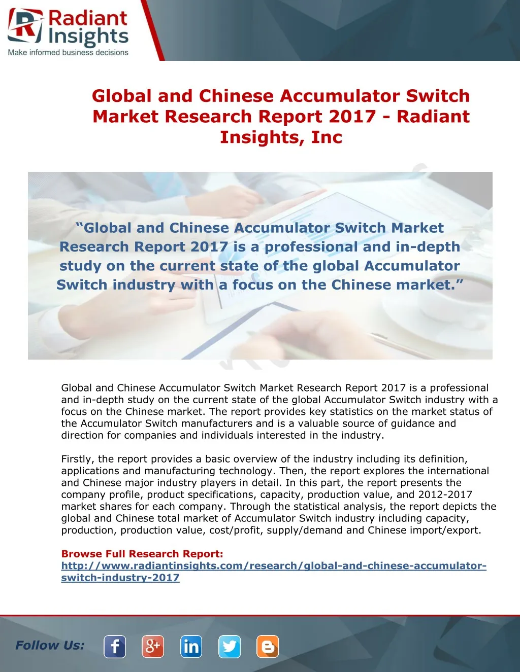 global and chinese accumulator switch market