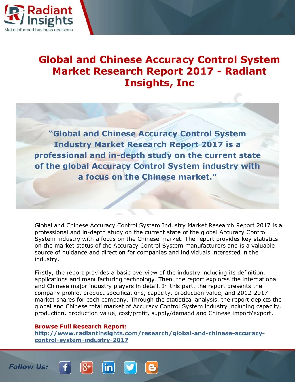 global and chinese accuracy control system market