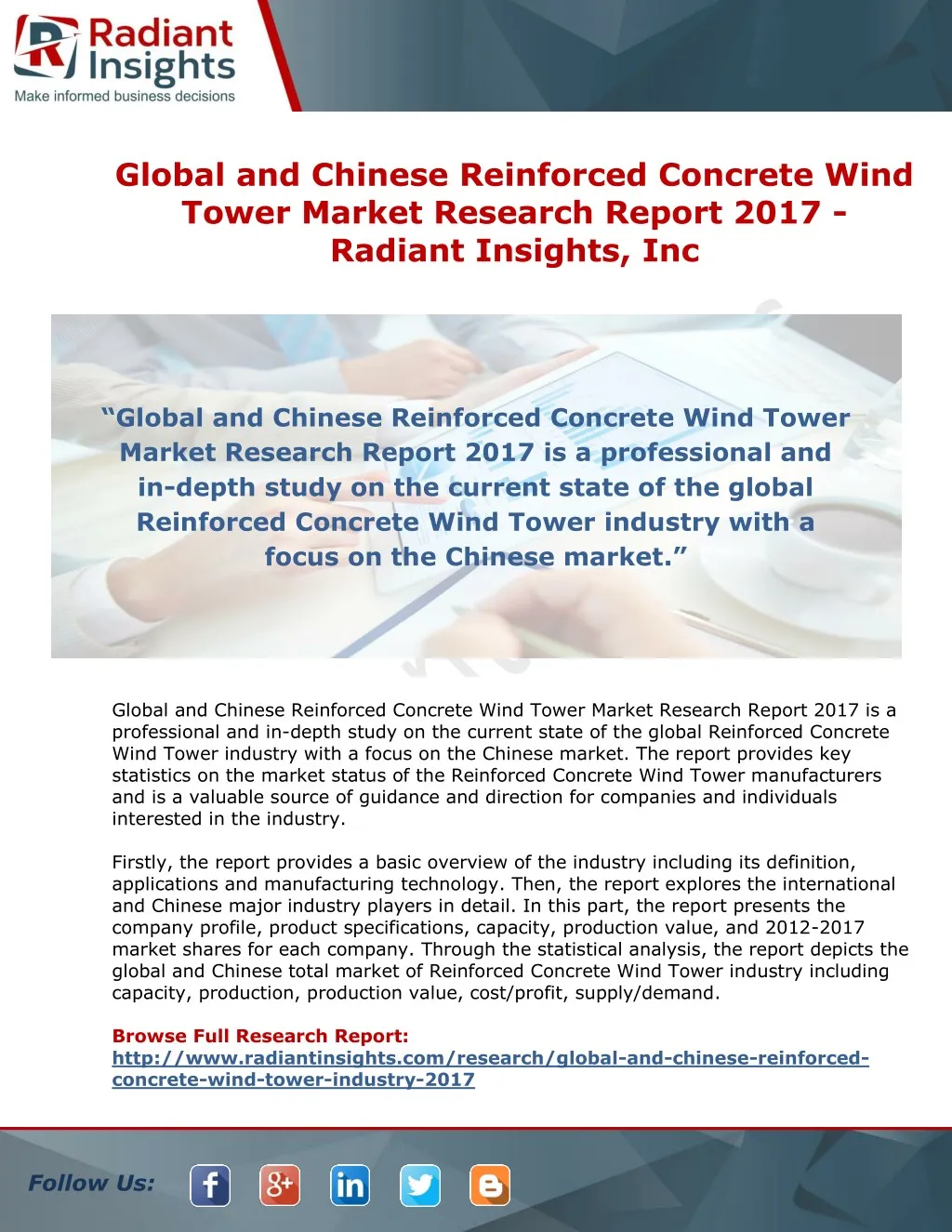 global and chinese reinforced concrete wind tower