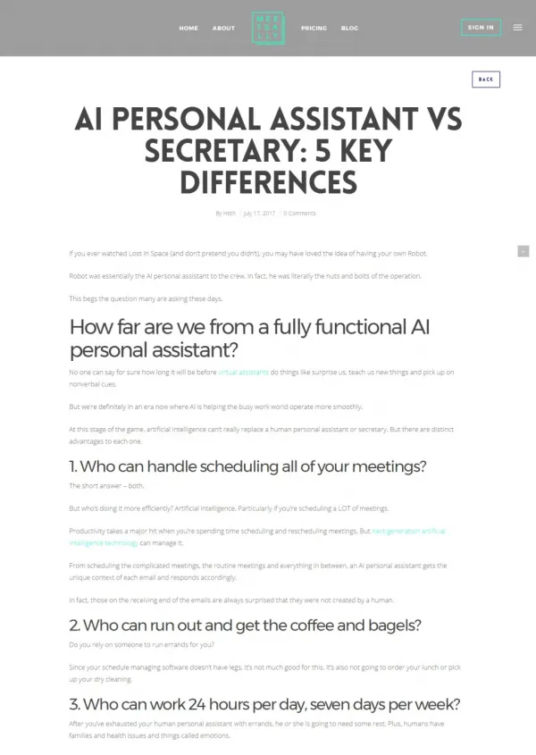 AI Personal Assistant vs Secretary - Five Key Differences