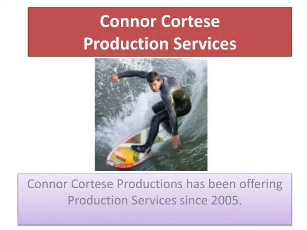 Connor Cortese Production Services