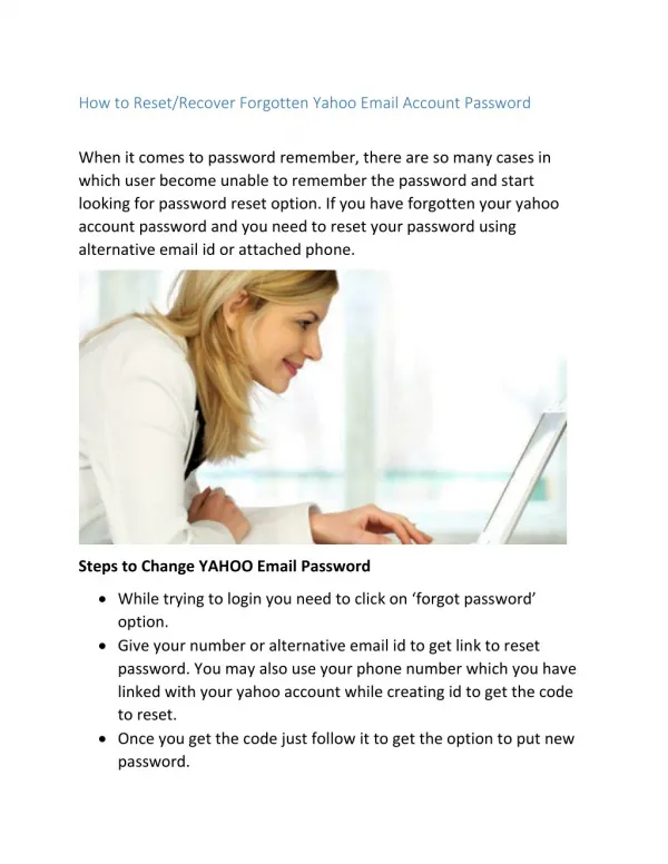 How to Reset/Recover Forgotten Yahoo Email Account Password
