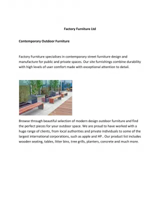 Street Furniture UK