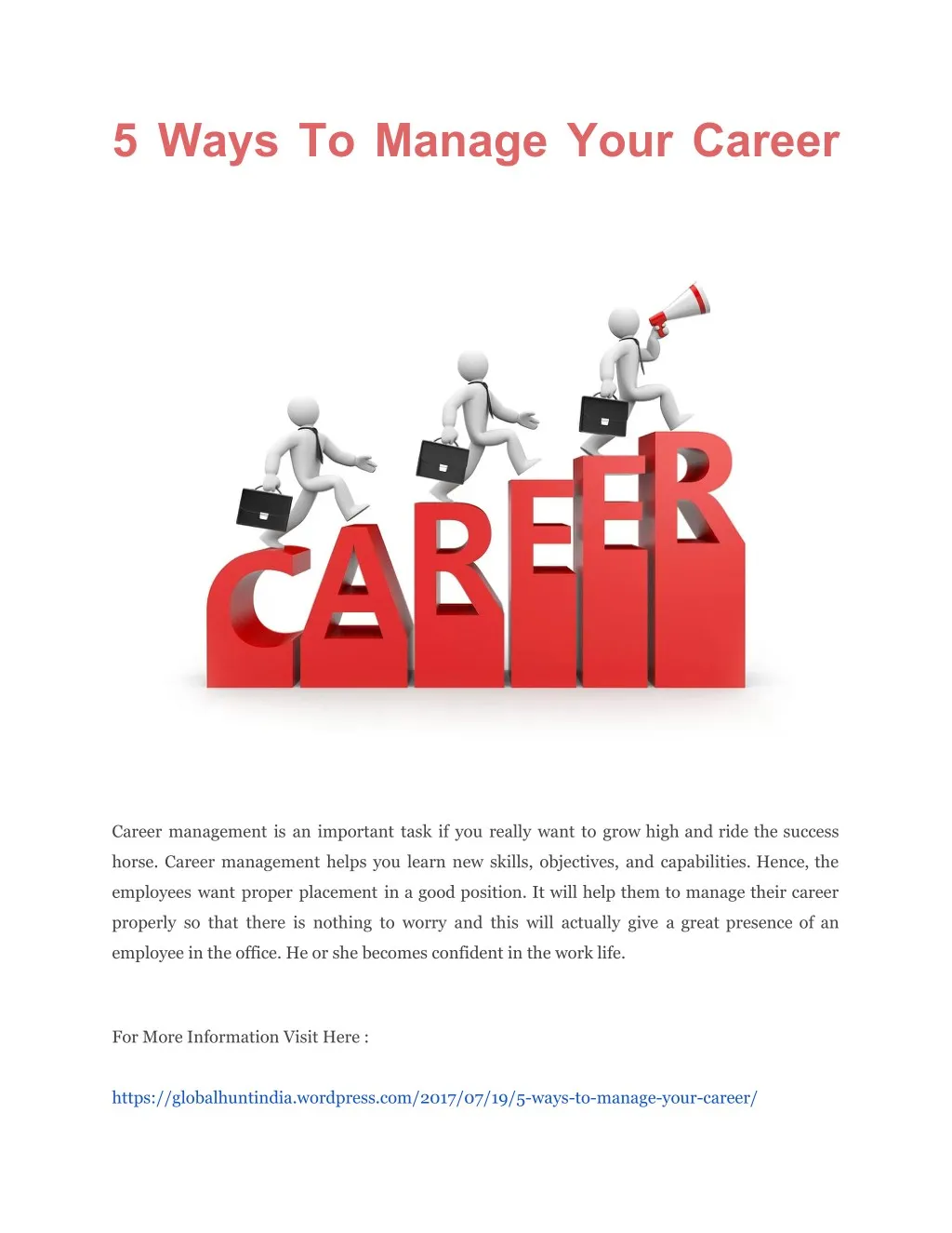 5 ways to manage your career