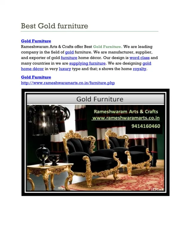 Best Gold furniture