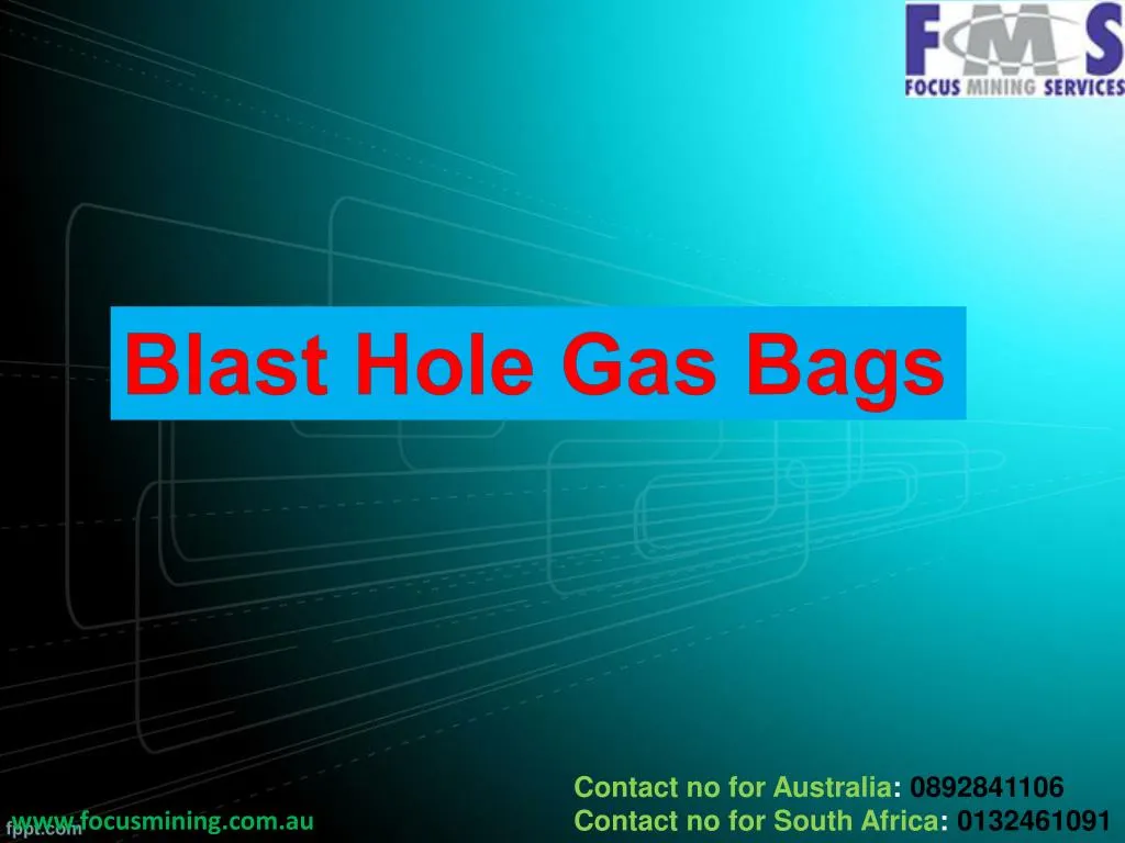 blast hole gas bags