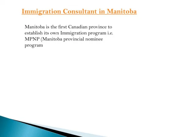 Immigration Consultant in Manitoba