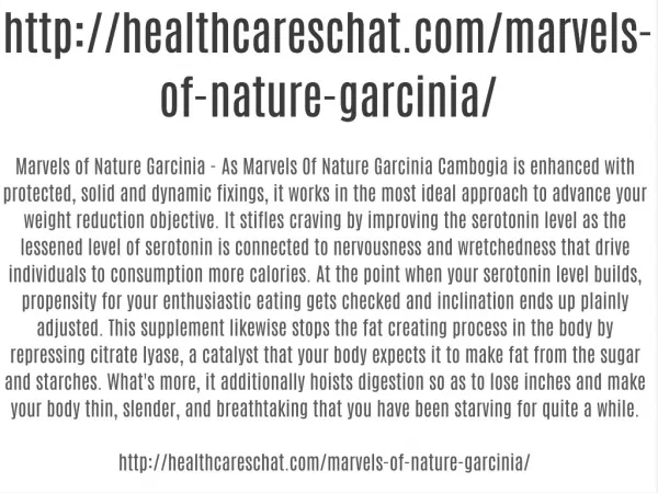 Marvels of Nature Garcinia