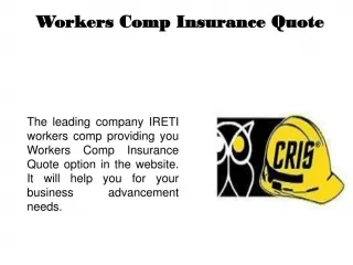 Workers Comp Insurance - slide 1