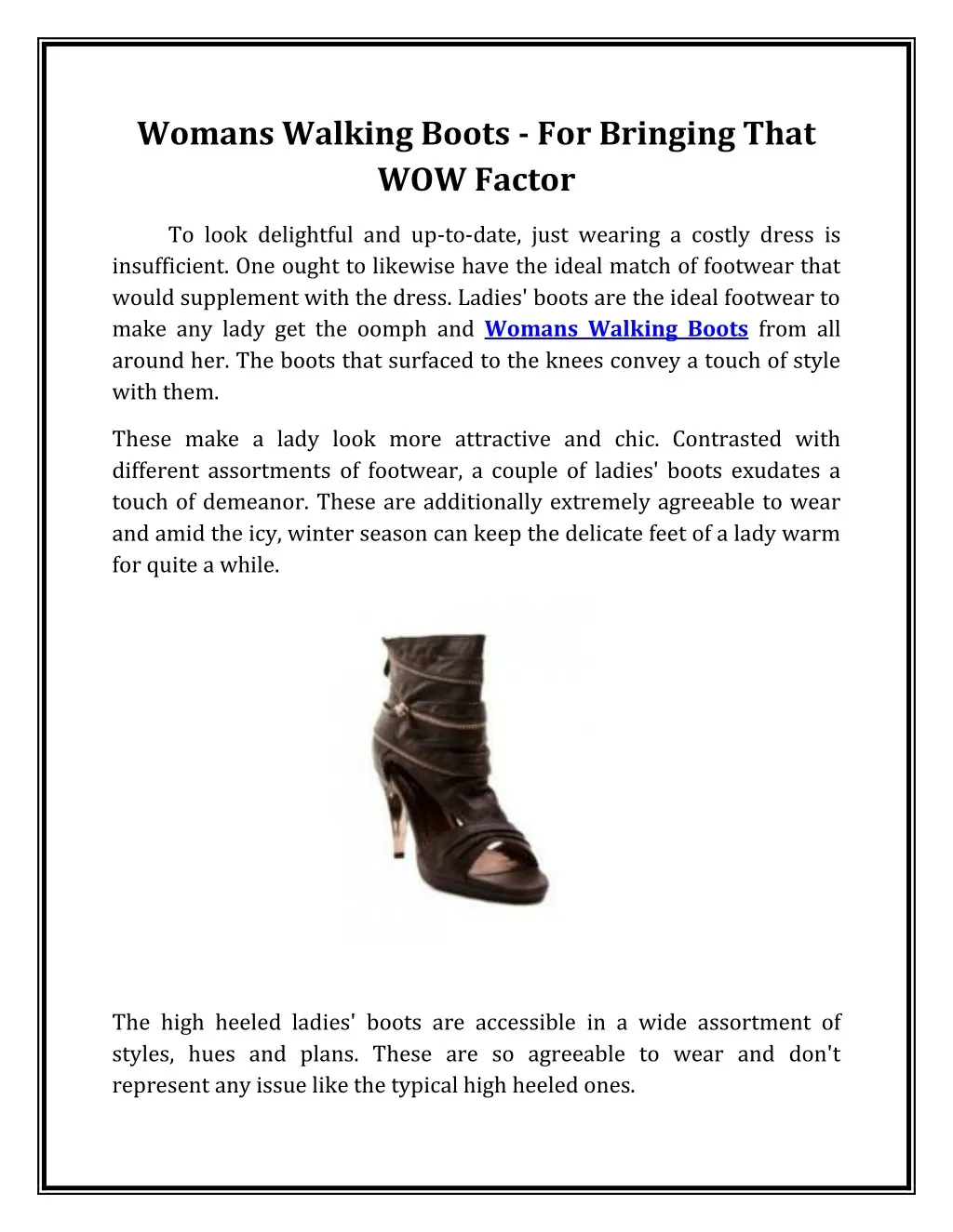 womans walking boots for bringing that wow factor