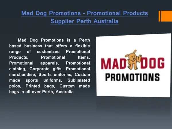 Promotional Products, Promotional Items Perth - MadDogPrints