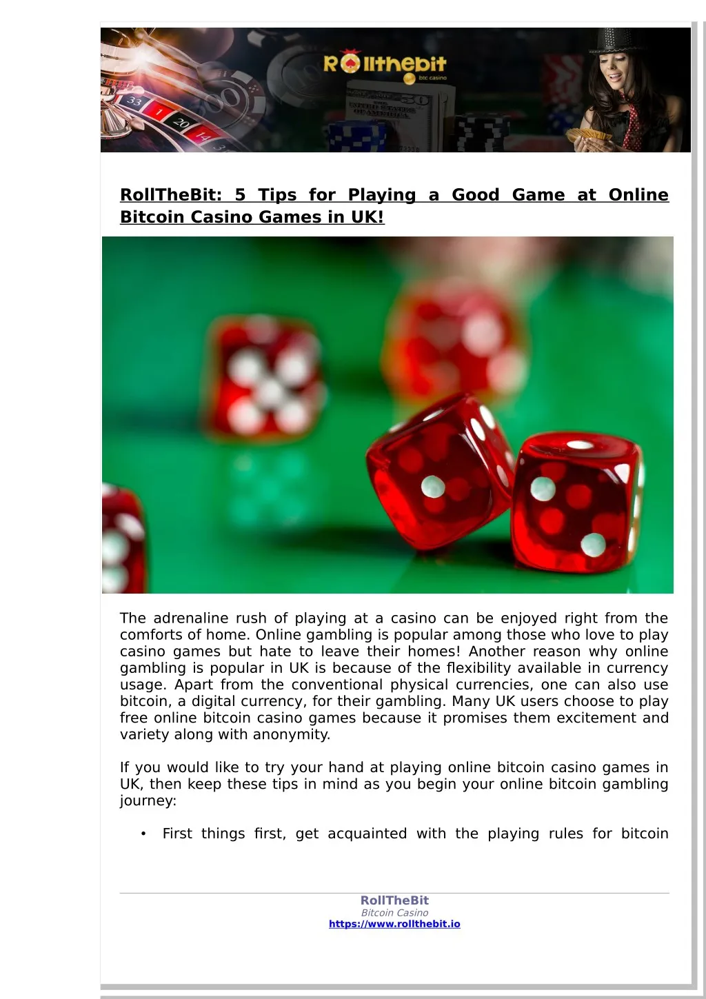 rollthebit 5 tips for playing a good game