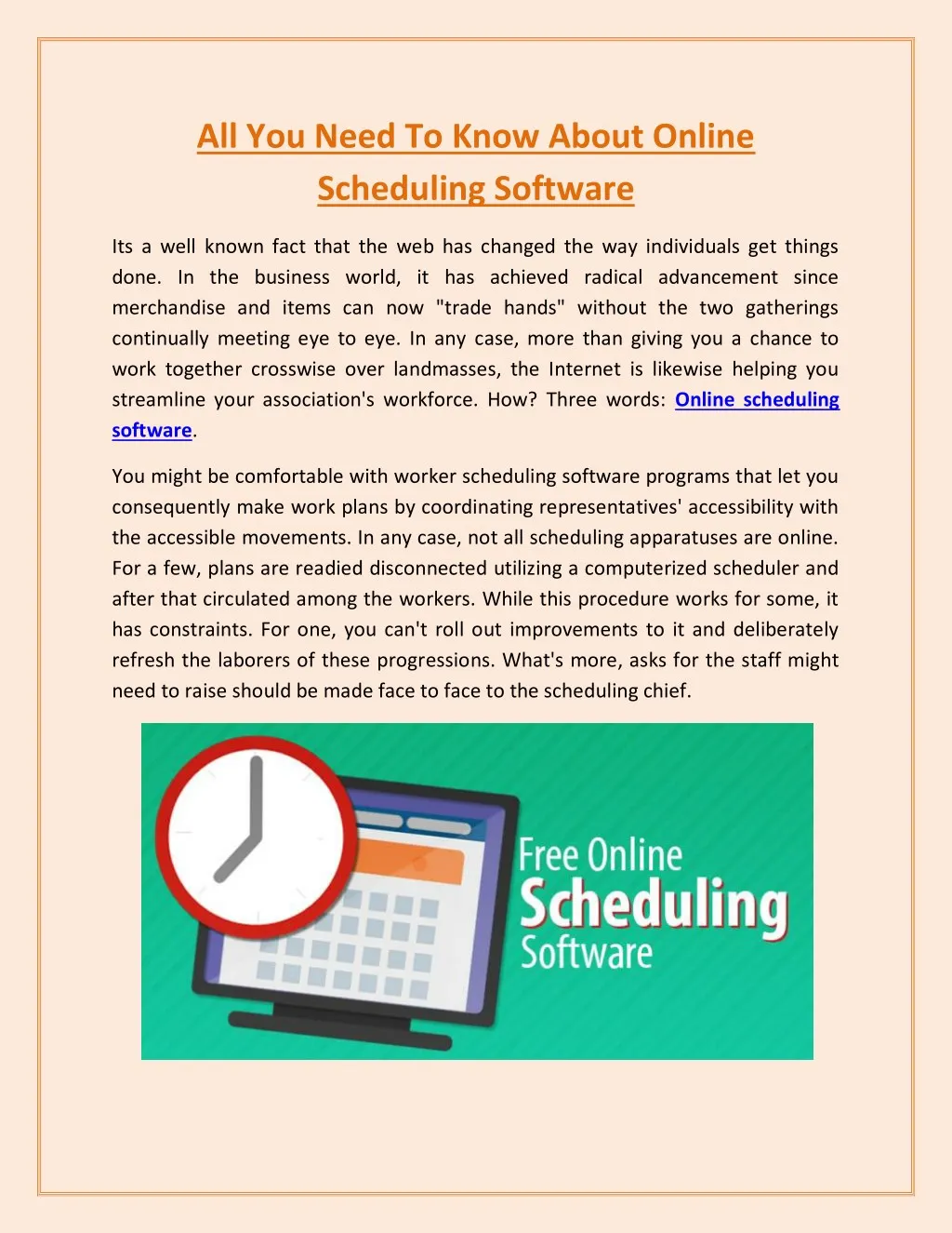 all you need to know about online scheduling