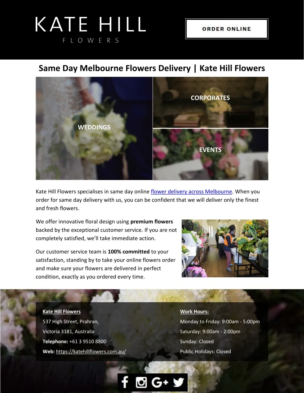same day melbourne flowers delivery kate hill