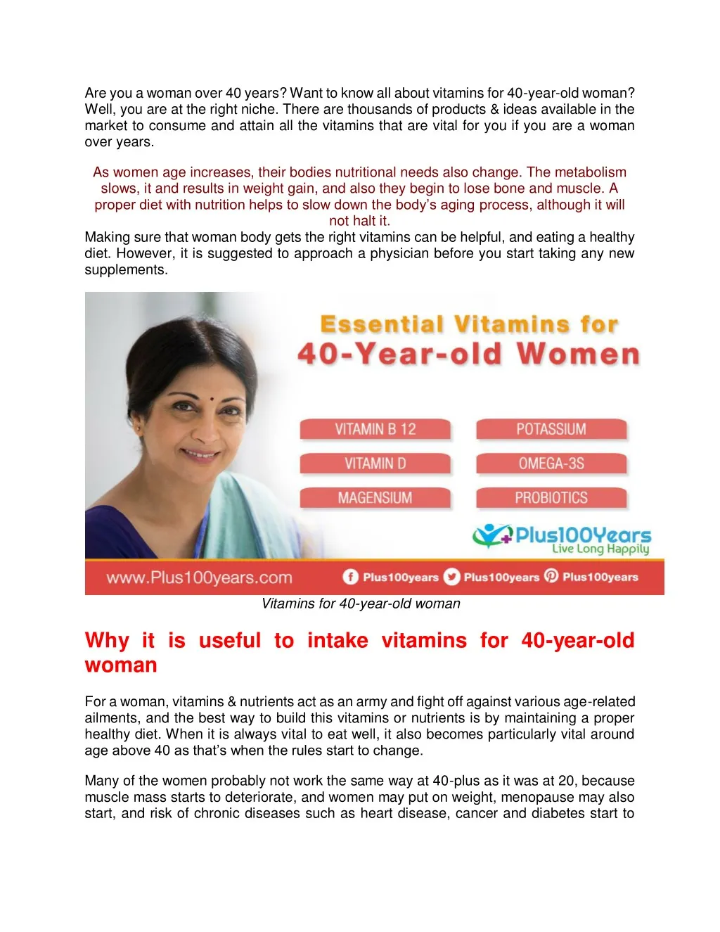 are you a woman over 40 years want to know