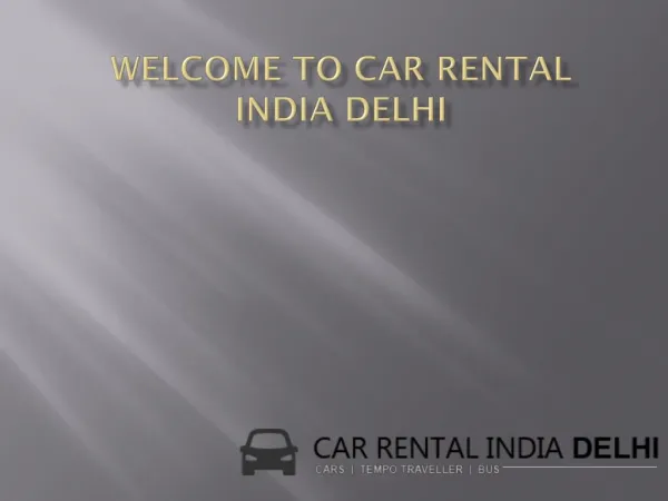 Delhi Car Rental Services in India
