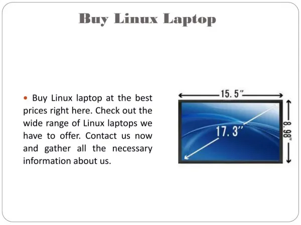 Laptop with Linux Preinstalled