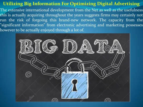 Utilizing Big Information For Optimizing Digital Advertising