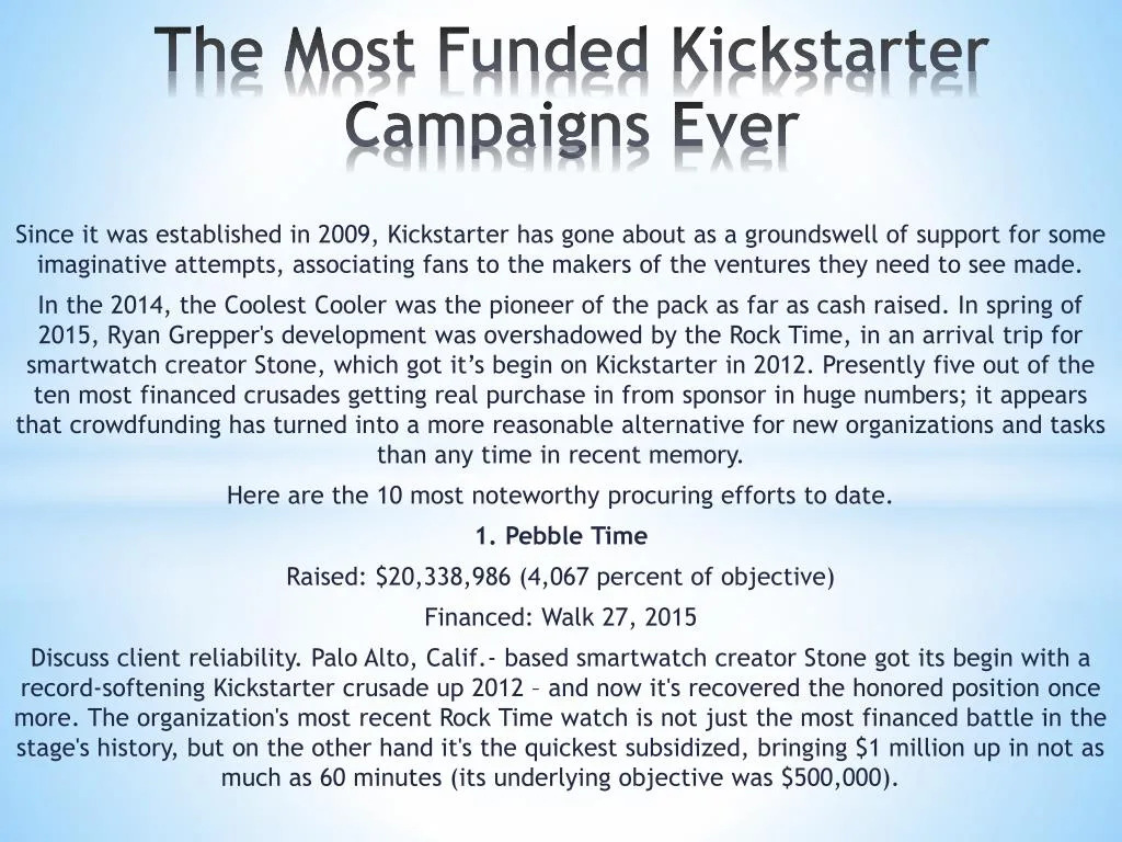 the most funded kickstarter campaigns ever