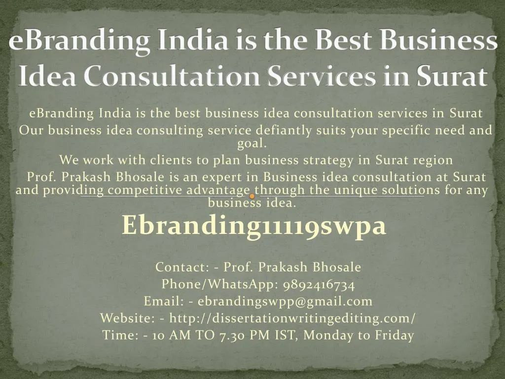ebranding india is the best business idea consultation services in surat