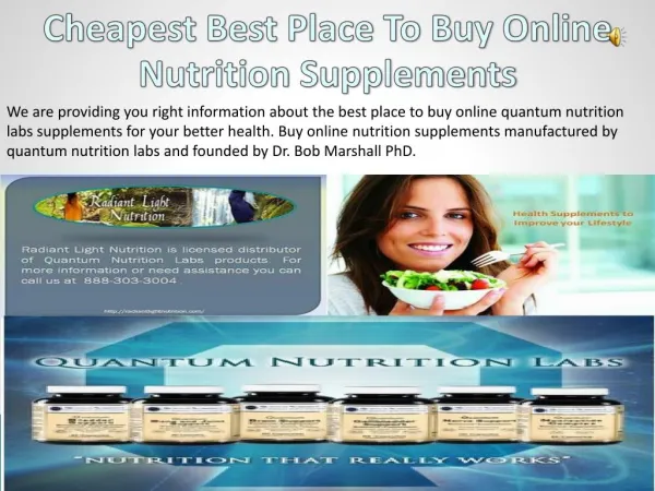 Cheapest Best Place To Buy Online Nutrition Supplements