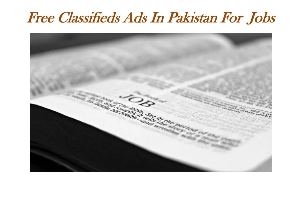 free classifieds ads in pakistan for jobs