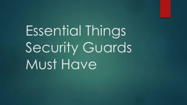 Essential Things a Security Guard must have