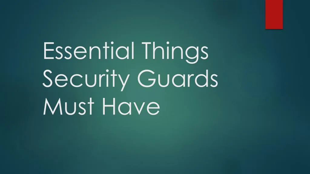 essential things security guards must have