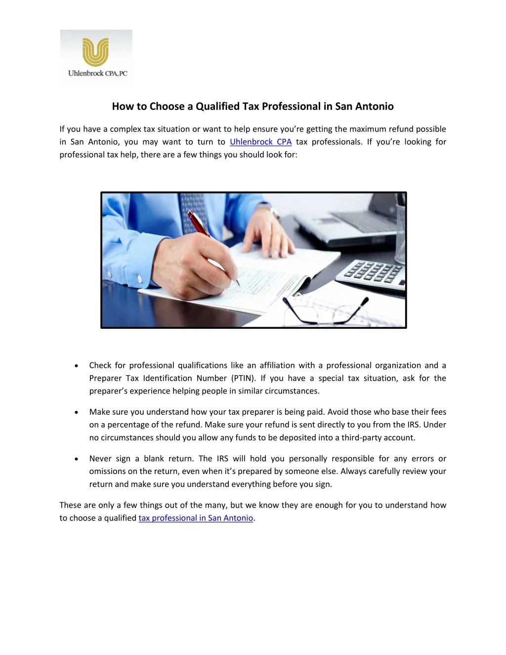how to choose a qualified tax professional
