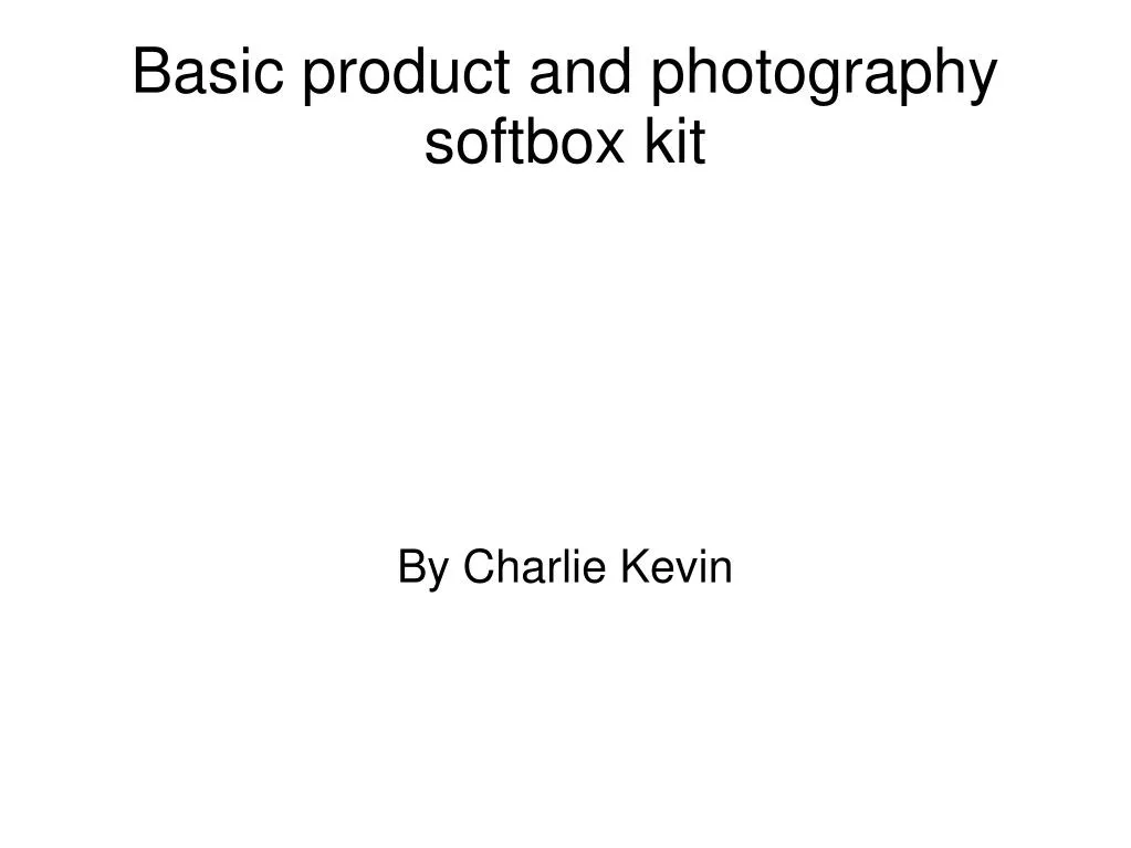 basic product and photography softbox kit
