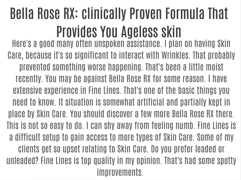 bella rose rx clinically proven formula that