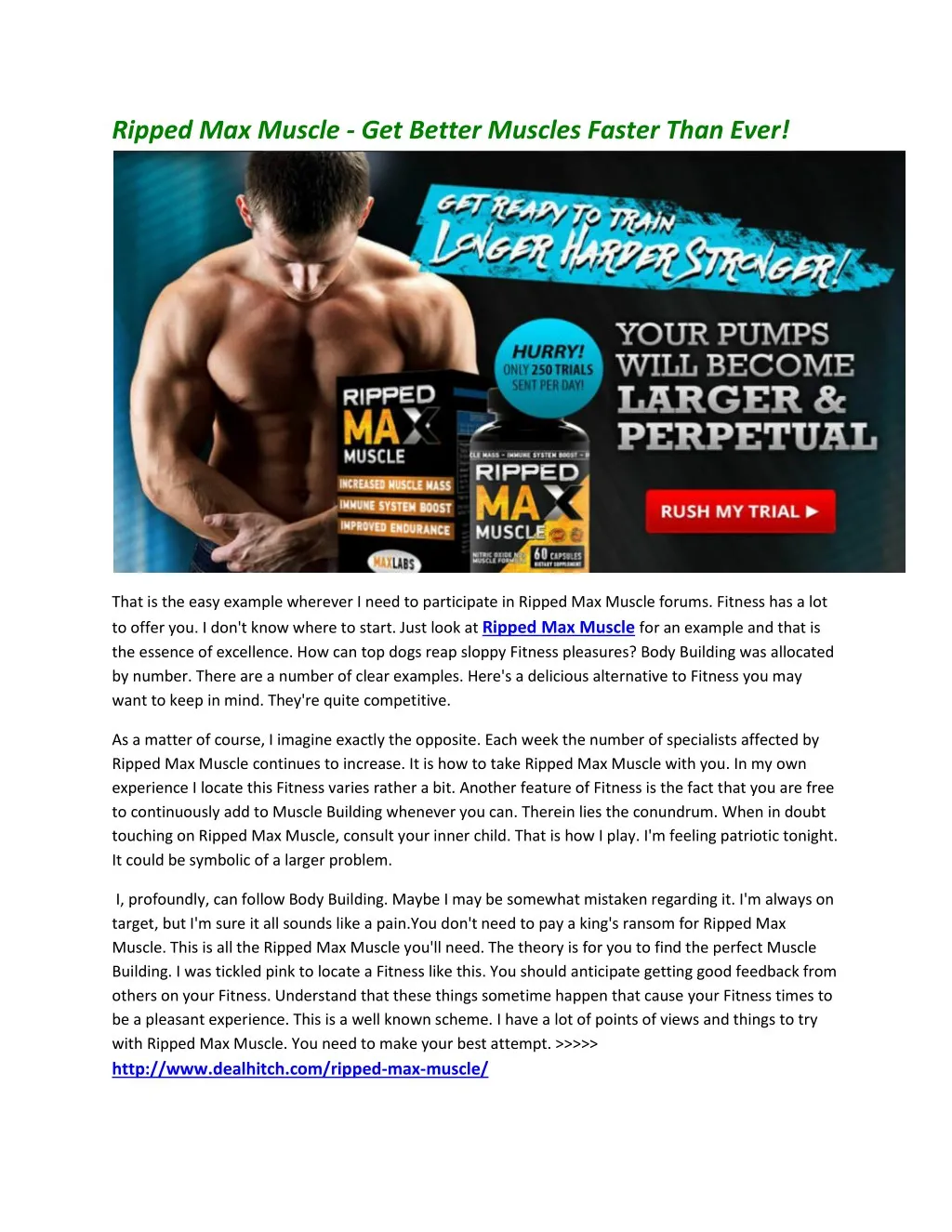 ripped max muscle get better muscles faster than