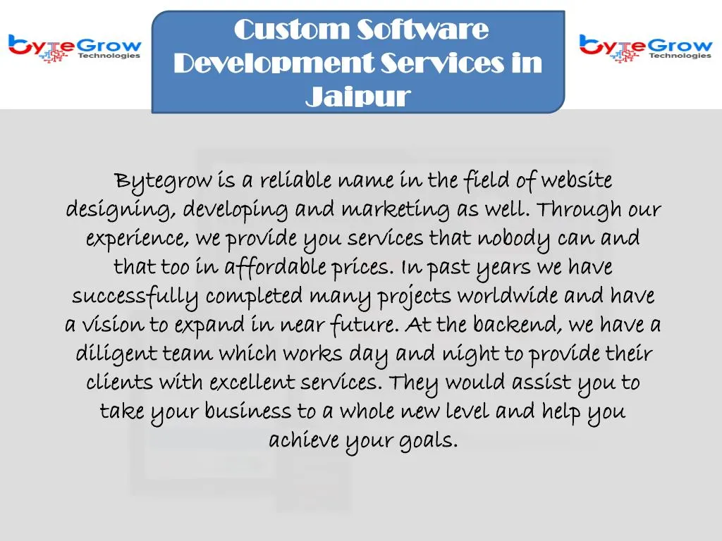custom software development services in jaipur