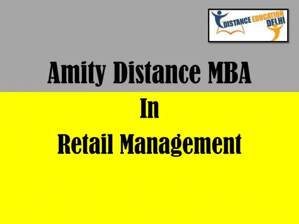 Amity Distance MBA in Retail Management