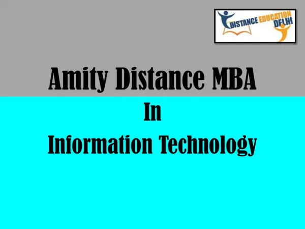Amity Distance MBA in Information Technology