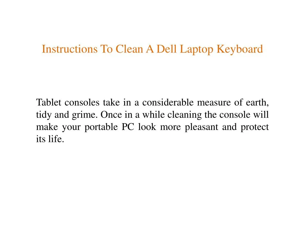 instructions to clean a dell laptop keyboard