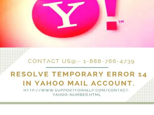 Resolve Temporary Error 14 in Yahoo Mail Account.