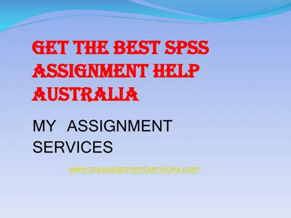 Get SPSS Assignment Help by Professional Experts