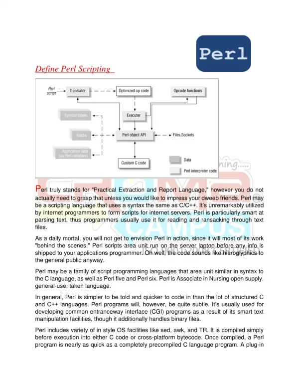 Perl Scripting Training in Noida – Croma Campus
