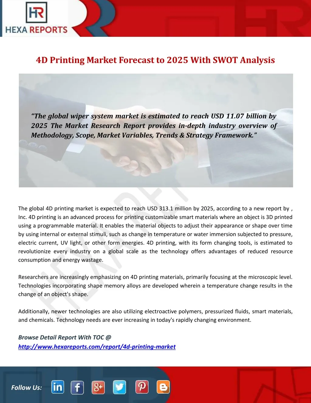 PPT - 4D Printing Market Forecast To 2025 With SWOT Analysis PowerPoint ...