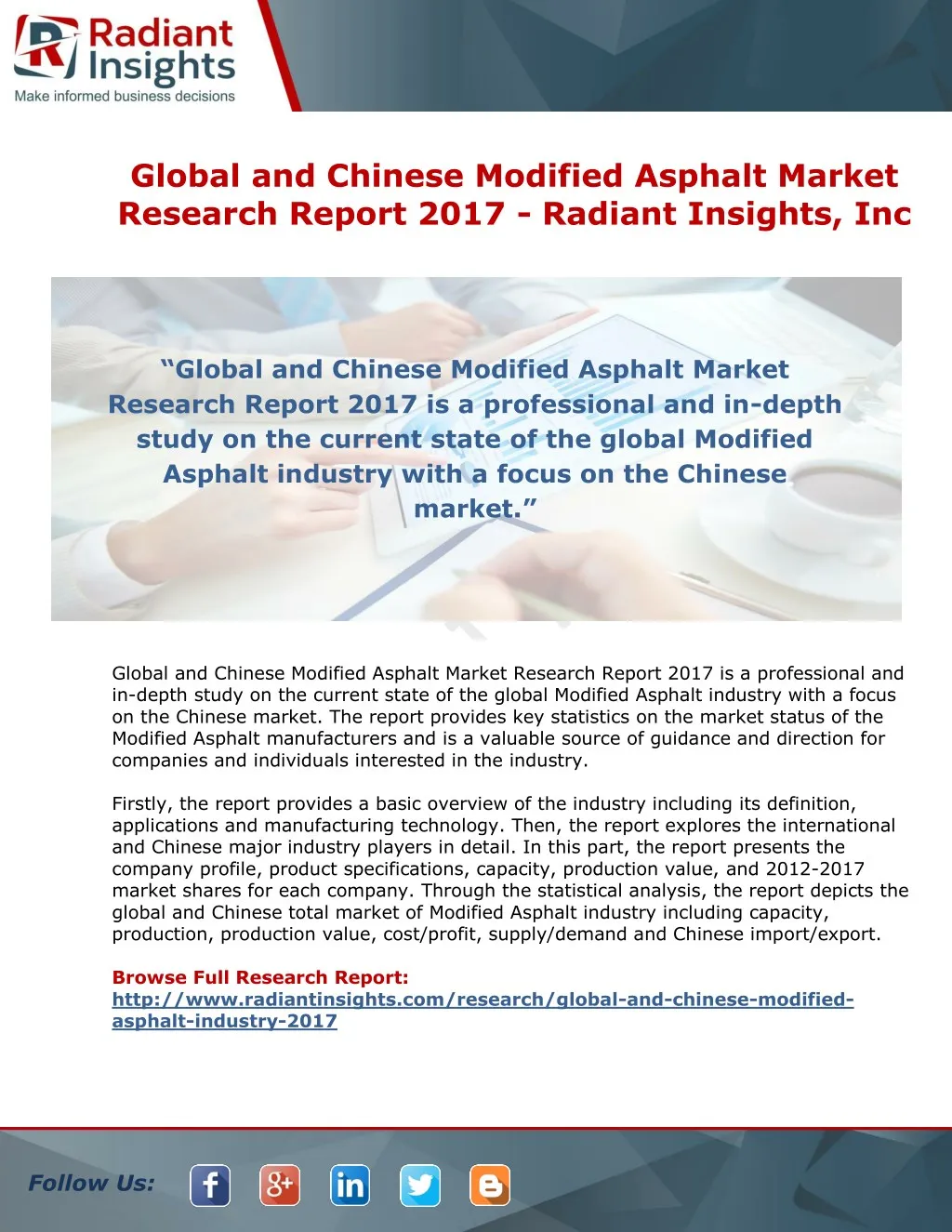 global and chinese modified asphalt market