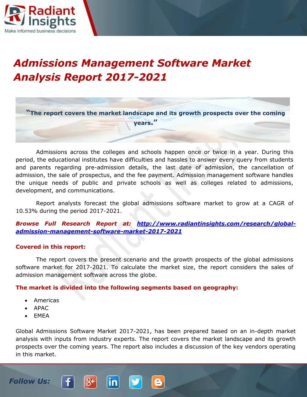 admissions management software market analysis