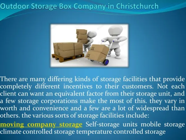 Outdoor Storage Box Company in Christchurch
